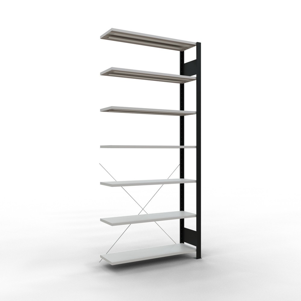 Product afbeelding: Archiefrekken SCHULTE AV, eenzijdig, zonder eindaanslagen, VL 85 kg, zwart, hxbxd 2.300 x 1.000 x 300 mm