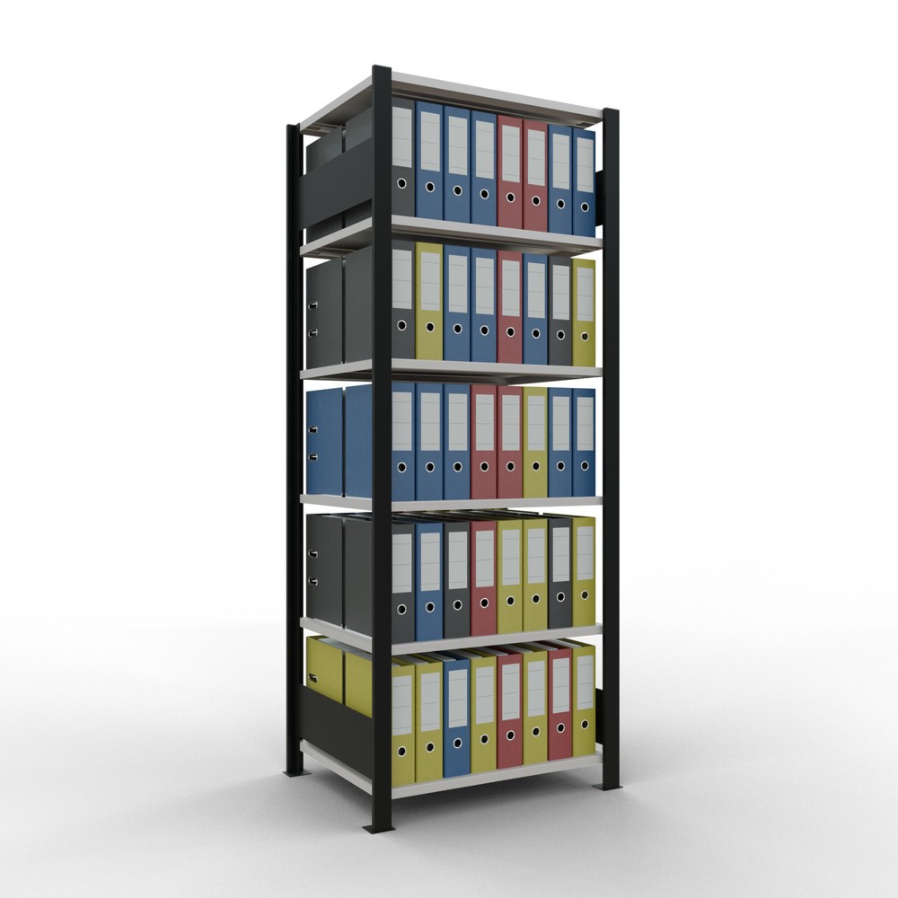 Productafbeelding nr. 2: Archiefrekken SCHULTE BV, dubbelzijdig, zonder middenaanslagen, VL 150 kg, zwart, hxbxd 2.000 x 750 x 600 mm