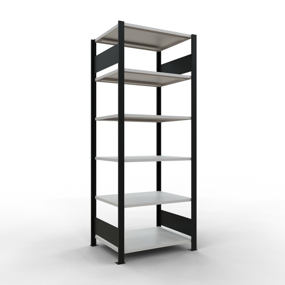 Product afbeelding: Archiefrekken SCHULTE BV, dubbelzijdig, zonder middenaanslagen, VL 150 kg, zwart, hxbxd 2.000 x 750 x 600 mm