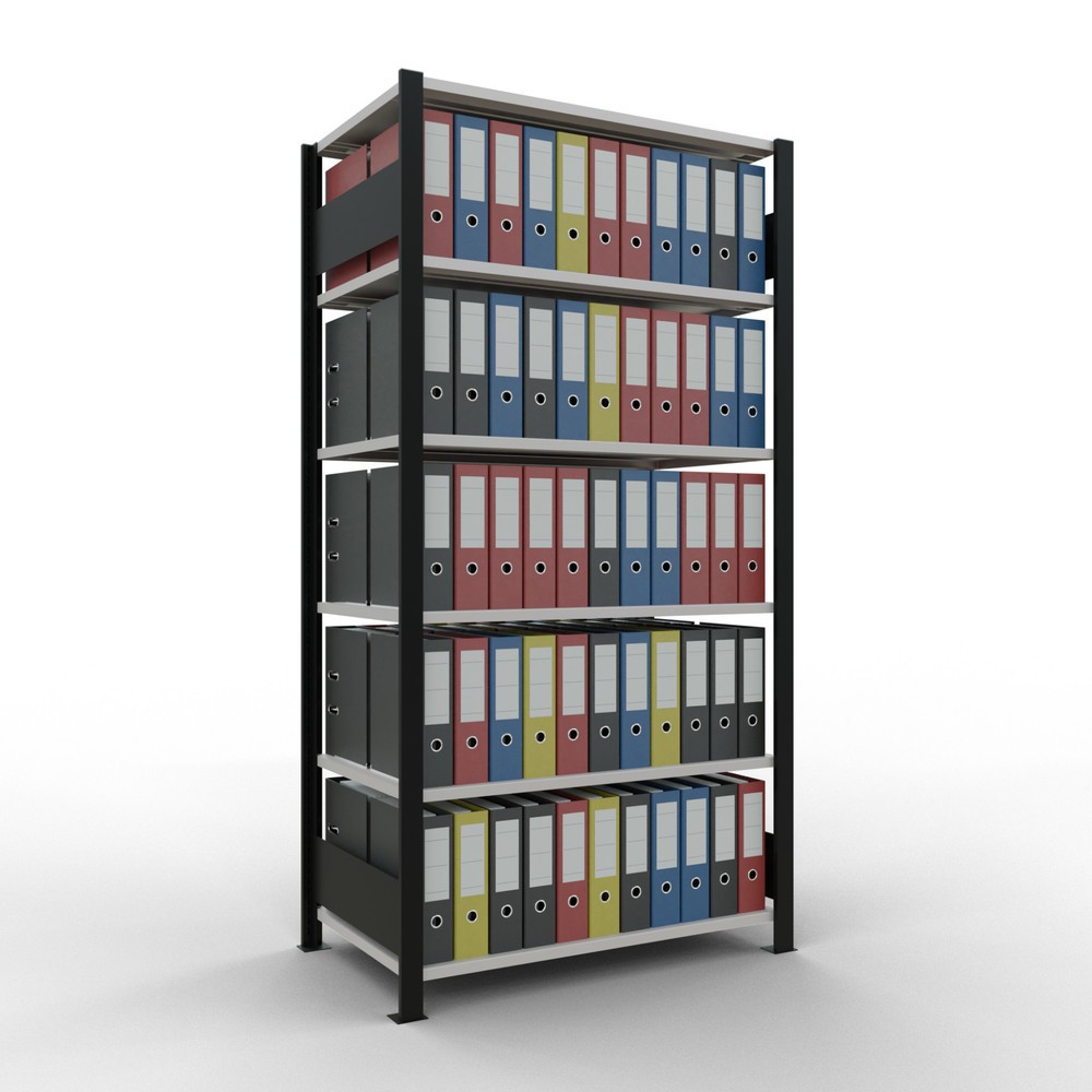 Productafbeelding nr. 2: Archiefrekken SCHULTE BV, dubbelzijdig, zonder middenaanslagen, VL 150 kg, zwart, hxbxd 2.000 x 1.000 x 600 mm