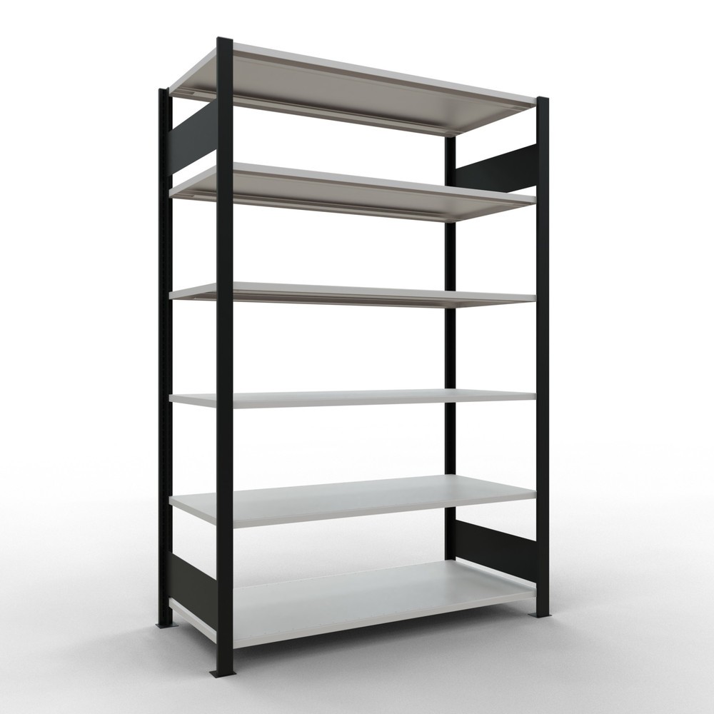 Product afbeelding: Archiefrekken SCHULTE BV, dubbelzijdig, zonder middenaanslagen, VL 150 kg, zwart, hxbxd 2.000 x 1.300 x 600 mm