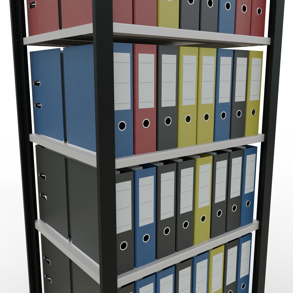 Productafbeelding nr. 3: Archiefrekken SCHULTE BV, dubbelzijdig, zonder middenaanslagen, VL 150 kg, zwart, hxbxd 2.300 x 750 x 600 mm