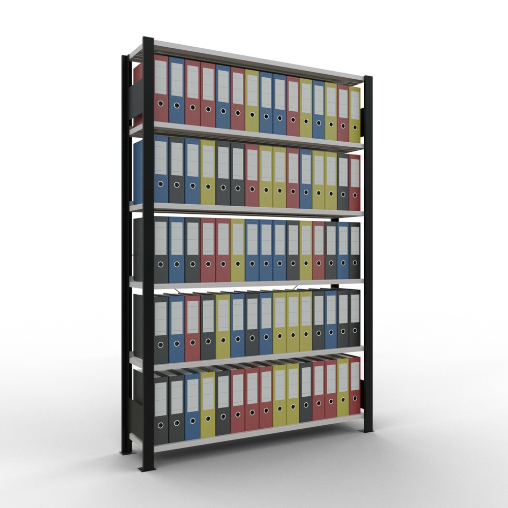 Productafbeelding nr. 2: Archiefrekken SCHULTE BV, eenzijdig, met eindaanslagen, VL 85 kg, zwart, hxbxd 2.000 x 1.300 x 300 mm