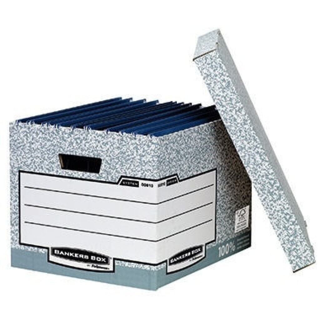 Produktabbildung: Bankers Box Archivbox System 00810-FFEU grau/weiß