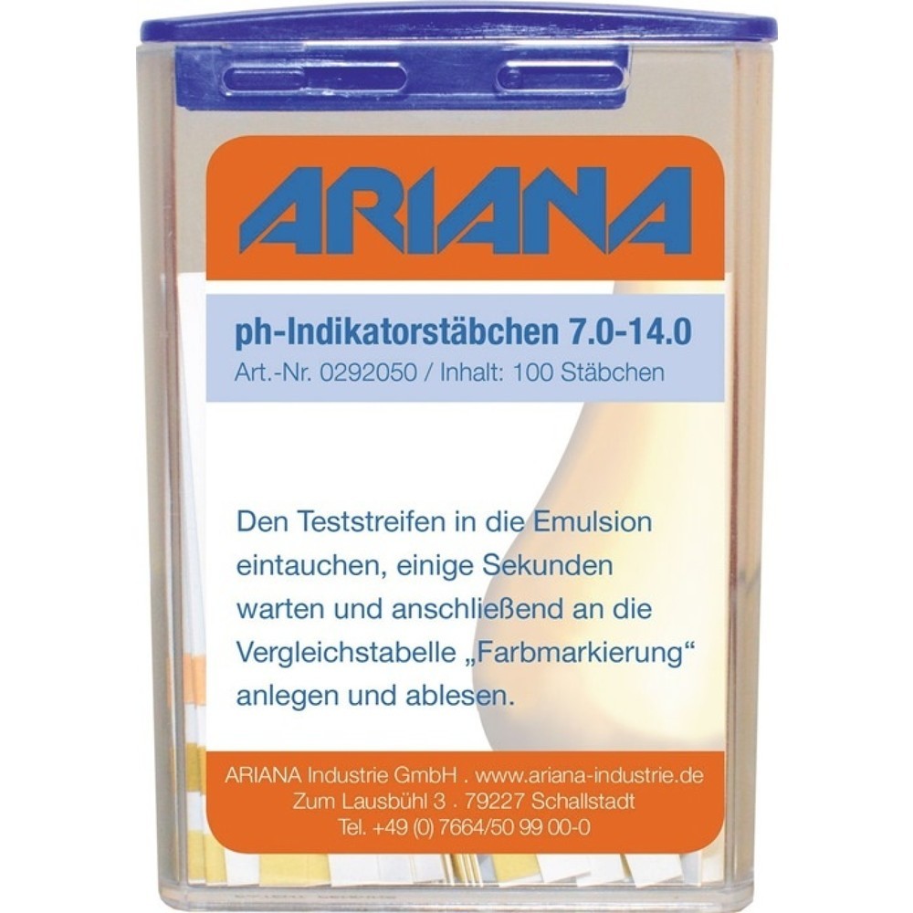 N° de l'image du produit 2 : ARIANA Bandelettes de mesure TRGS 611, 7,0-14,0° dH, valeur ph, boîte, 100 pcs.