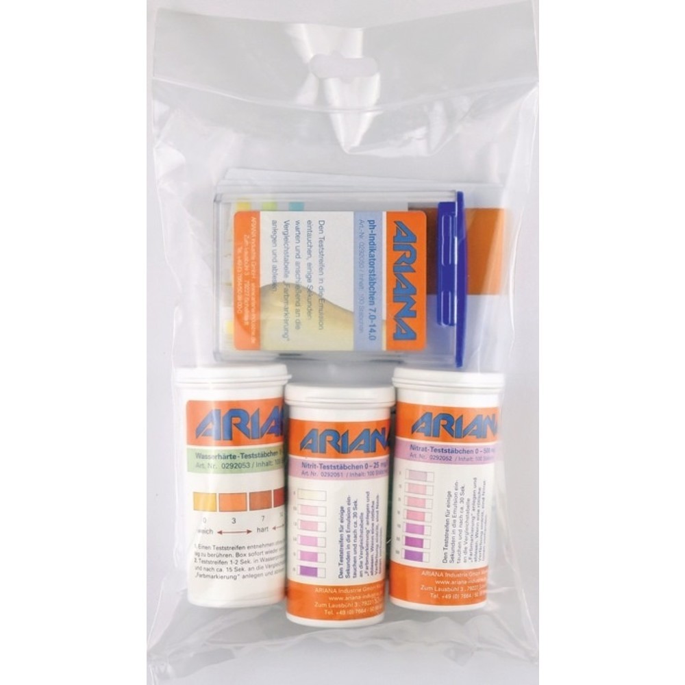 Illustration du produit: ARIANA Bandelettes de mesure TRGS 611, nitrites, nitrates, pH, dureté de l'eau, set, 100 pièces de chaque.