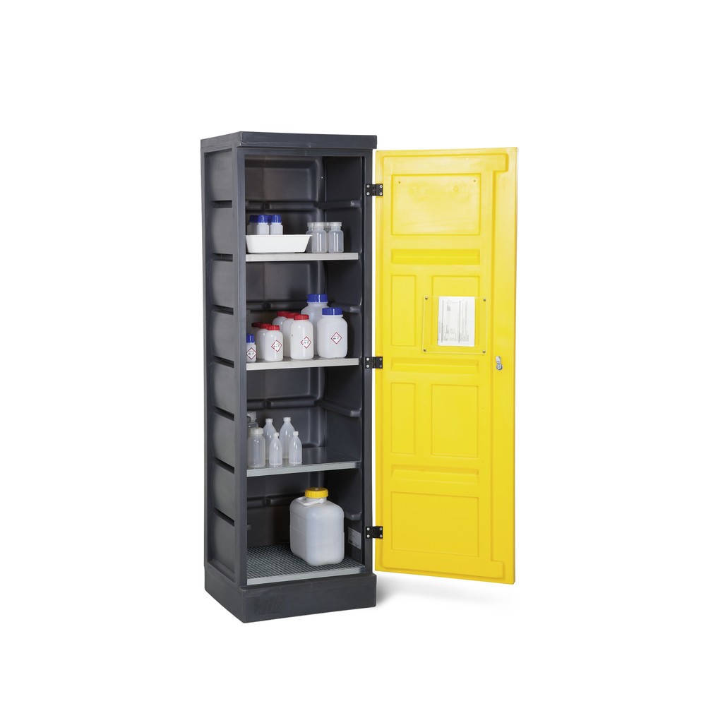 Immagine del prodotto: Denios armadietto per sostanze chimiche in PE, AxLxP 1.990 x 610 x 640 mm, 3 vasche di raccolta + 1 griglia in acciaio inox