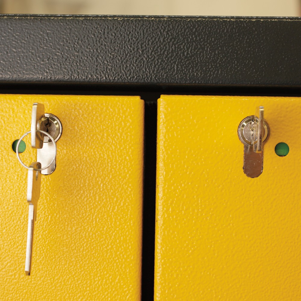Immagine del prodotto n. 6: Armadio antincendio asecos® Q-PEGASUS/Tipo 90, 3 ripiani, AxLxP 1.953 x 599 x 615 mm, giallo oro