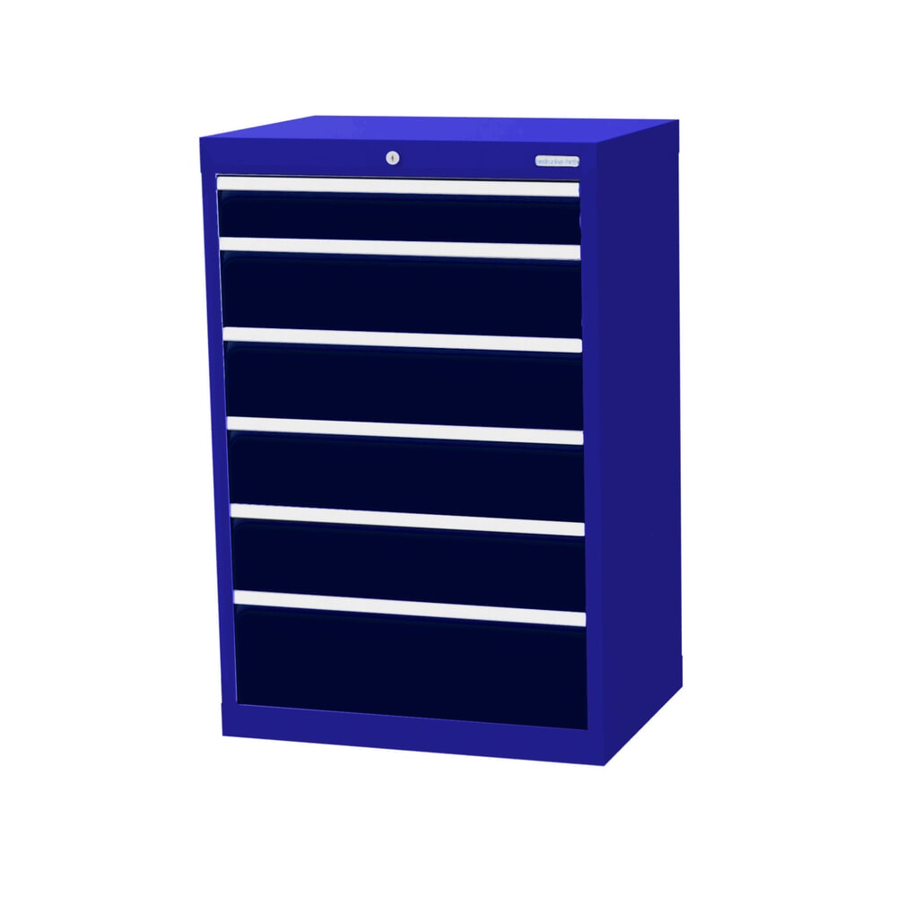 Imagen del producto: Armario con cajones Bedrunka+Hirth Profi, cajones 1x100 + 4x150 + 1x200 mm, H x A x F 1.019 x 680 x 500 mm, azul genciana, gris antracita