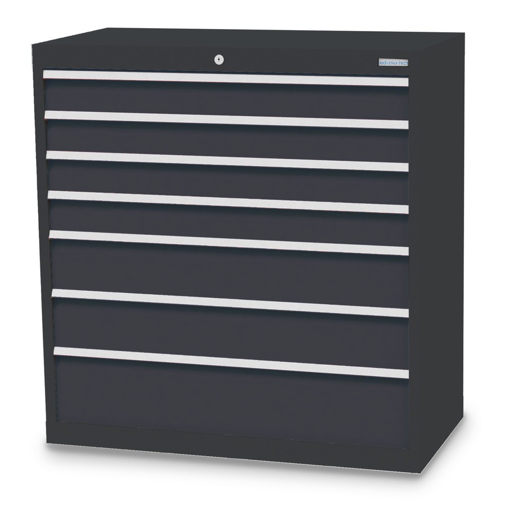 Imagen del producto: Armario con cajones Bedrunka+Hirth Profi, cajones 4x100 + 2x150 + 1x200 mm, H x A x F 1.019 x 980 x 500 mm, gris antracita, gris antracita