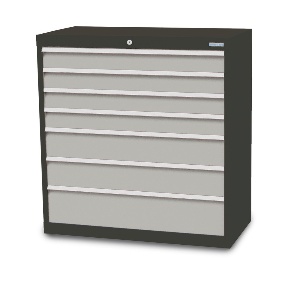Imagen del producto: Armario con cajones Bedrunka+Hirth Profi, cajones 4x100 + 2x150 + 1x200 mm, H x A x F 1.019 x 980 x 500 mm, gris antracita, gris luminoso
