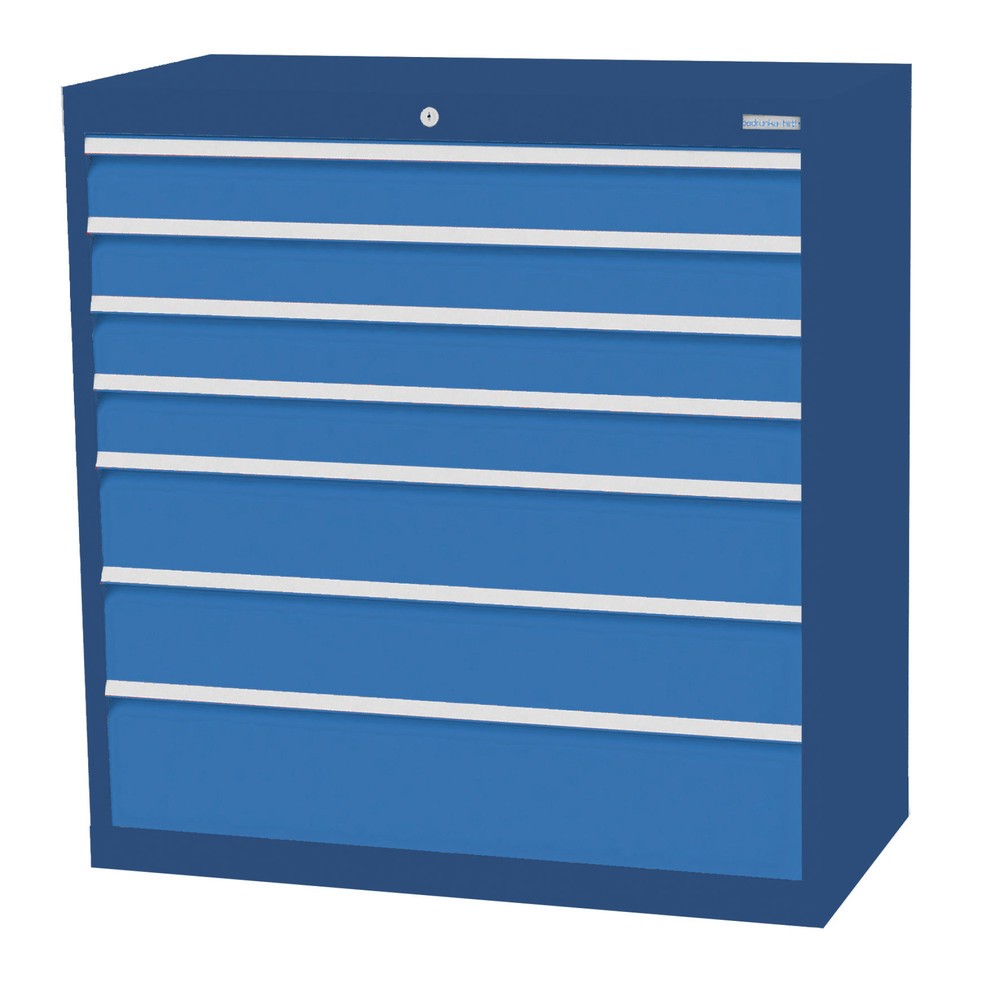 Imagen del producto: Armario con cajones Bedrunka+Hirth Profi, cajones 4x100 + 2x150 + 1x200 mm, H x A x F 1.019 x 980 x 500 mm, azul genciana, azul luminoso