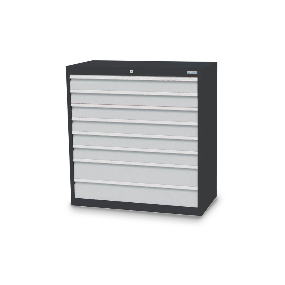 Imagen del producto: Armario con cajones Bedrunka+Hirth Profi, cajones 6x100+ 2x150 mm, H x A x F 1.019 x 980 x 500 mm, gris antracita, gris luminoso