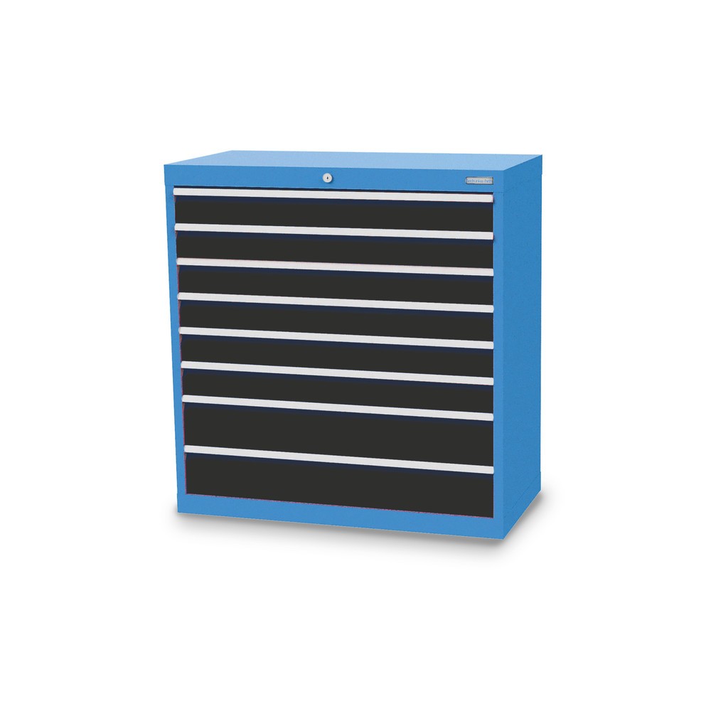 Imagen del producto: Armario con cajones Bedrunka+Hirth Profi, cajones 6x100+ 2x150 mm, H x A x F 1.019 x 980 x 500 mm, azul luminoso, gris antracita