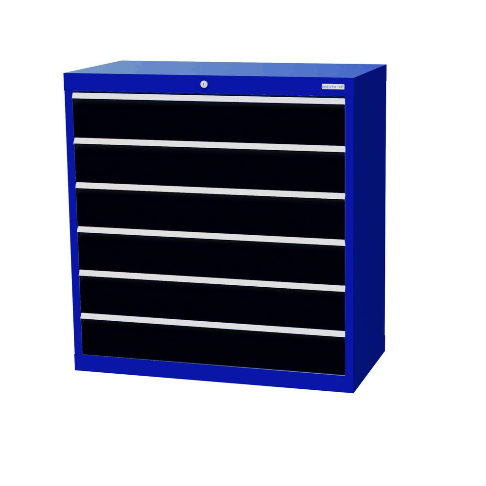 Imagen del producto: Armario con cajones Bedrunka+Hirth Profi, cajones 6x150 mm, H x A x F 1.019 x 980 x 500 mm, azul genciana, gris antracita