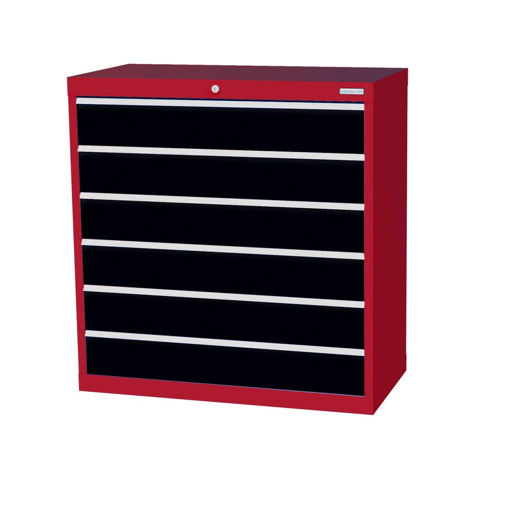 Imagen del producto: Armario con cajones Bedrunka+Hirth Profi, cajones 6x150 mm, H x A x F 1.019 x 980 x 500 mm, rojo rubí, gris antracita