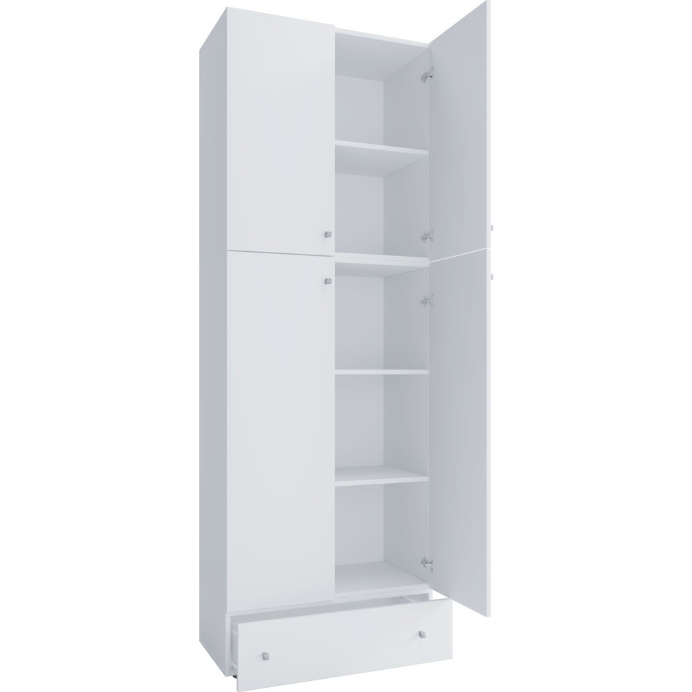 Imagen del producto: Armario de oficina VCM Lona XXL con puertas batientes y cajón, blanco