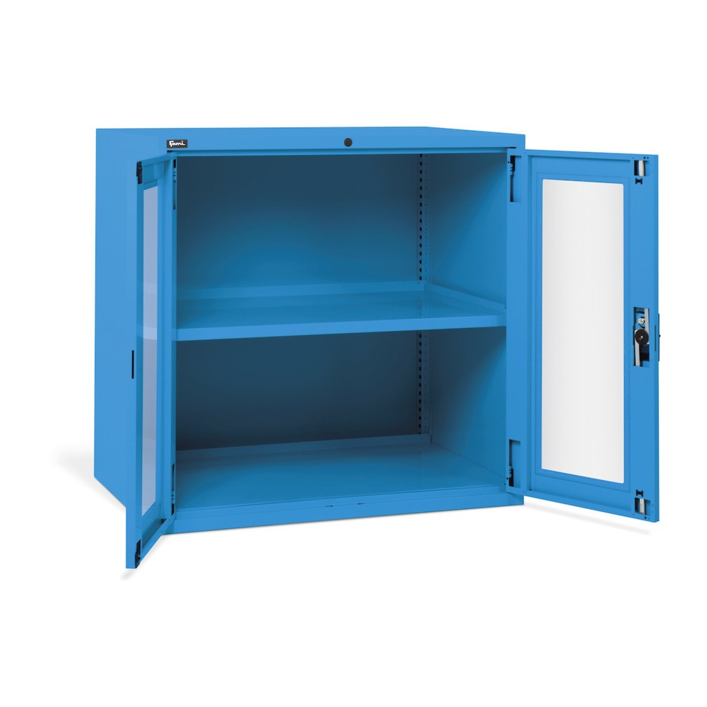 Número de imagen del producto 1: Armario Fami MASTER con puertas batientes de policarbonato, 1.000 x 1.020 x 726 mm (alto x ancho x fondo), azul claro