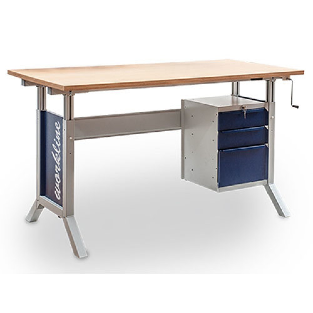 Número de imagen del producto 2: Armario inferior Bedrunka+Hirth con 3 cajones para mesa de sistema de puestos de trabajo, H x A x F 500 x 370 x 400 mm, azul genciana