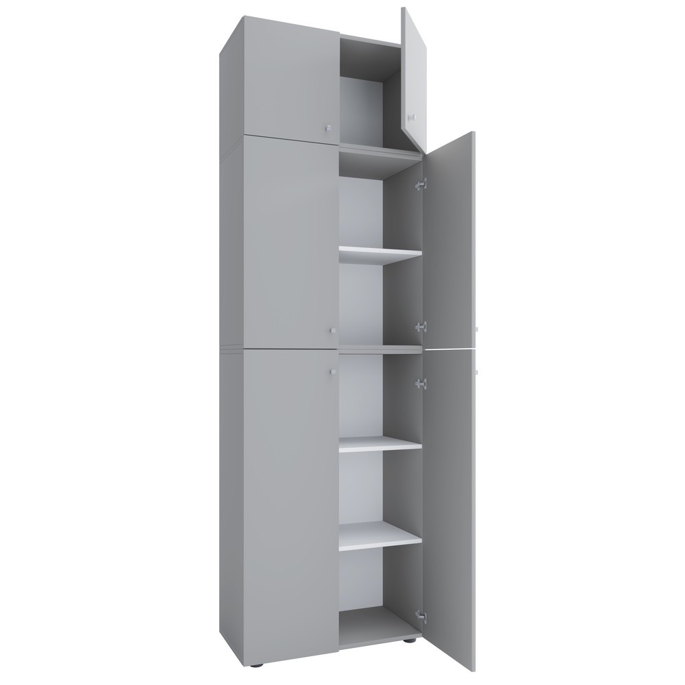 Imagen del producto: Armario ropero VCM Lona XXL con puertas batientes, con módulo superior, gris