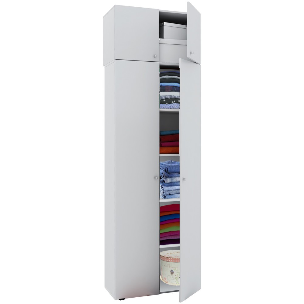 Imagen del producto: Armario multiusos Vandol I, con puertas y tapa, blanco