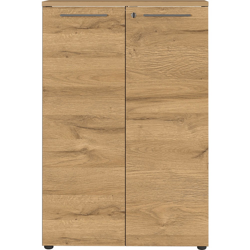 N° de l'image du produit 6 : Armoire à dossiers AGENDA, fermée, 2 portes battantes, hauteur 1 200 mm, largeur 800 mm, graphite/imitation chêne Grandson.