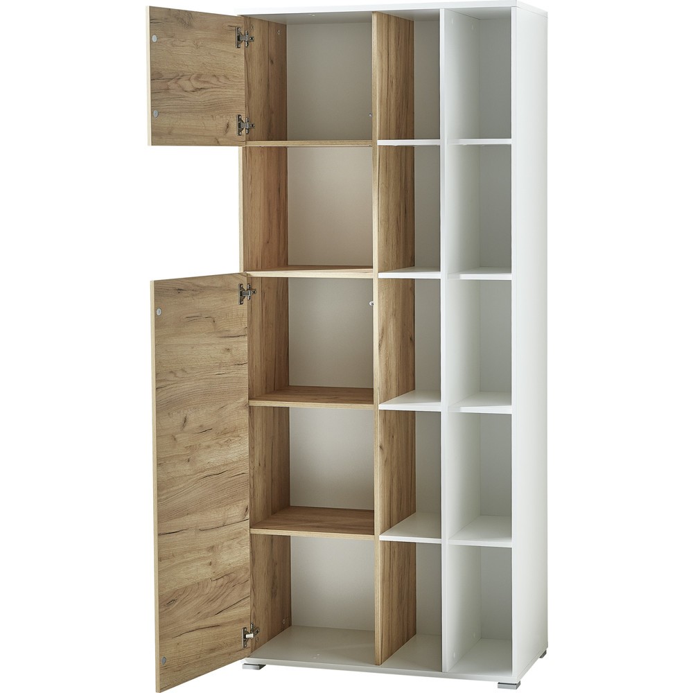 N° de l'image du produit 3 : Armoire à dossiers LIONI, 11 compartiments ouverts, blanc/imitation chêne de Navarre