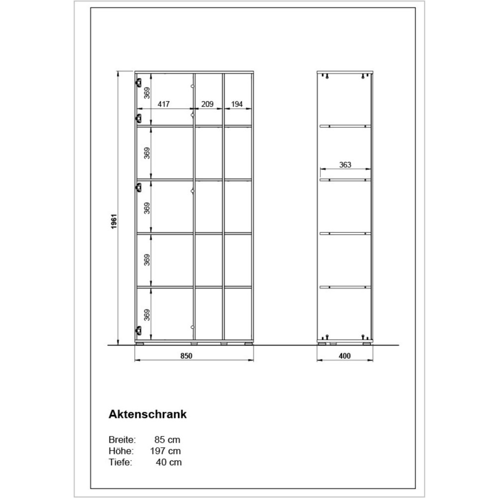 N° de l'image du produit 5 : Armoire à dossiers LIONI, 11 compartiments ouverts, blanc/imitation chêne de Navarre