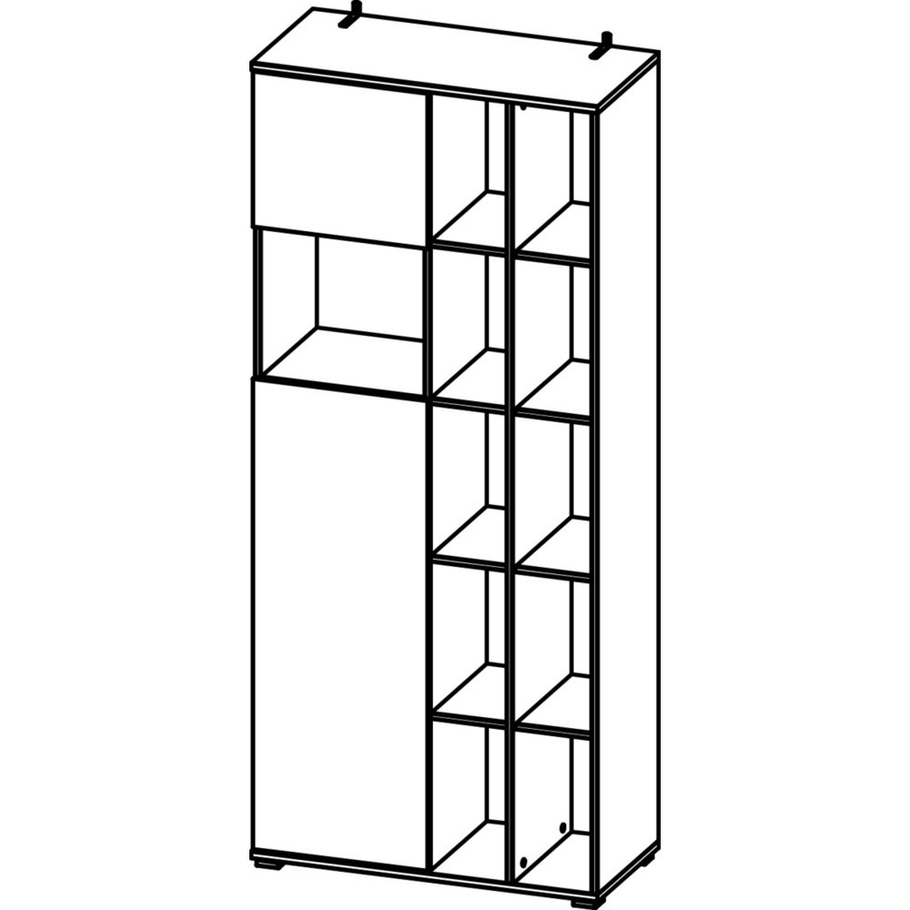 N° de l'image du produit 6 : Armoire à dossiers LIONI, 11 compartiments ouverts, blanc/imitation chêne de Navarre