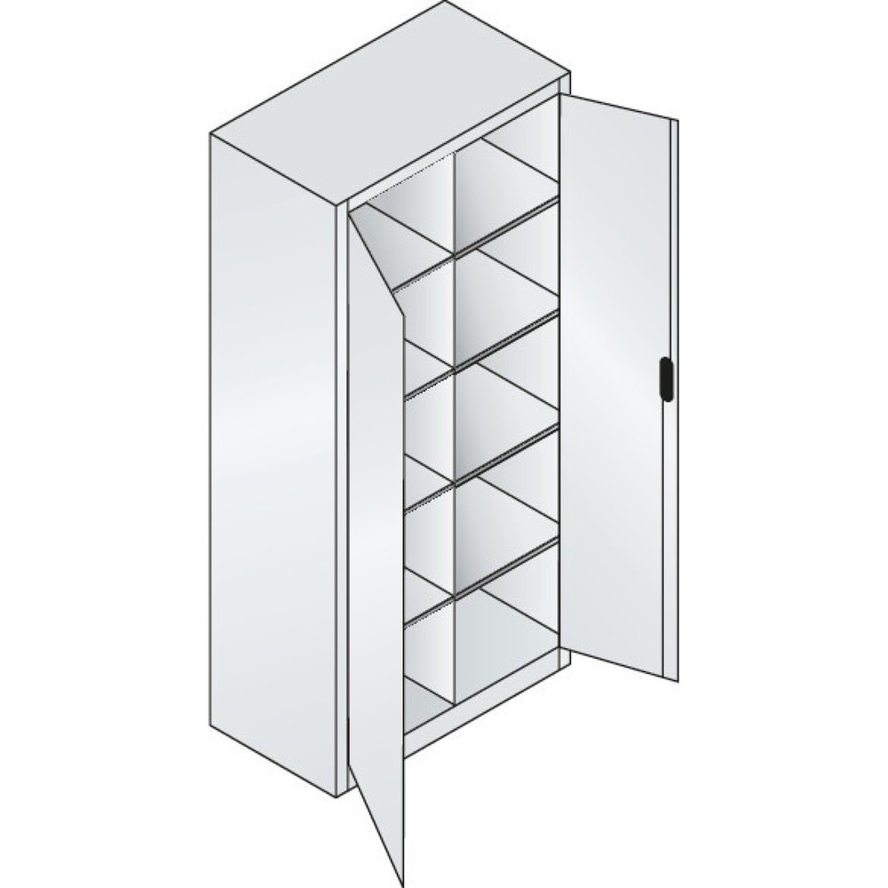 N° de l'image du produit 6 : Armoire à outils C+P, tiroirs 4 x 174 mm, 6 tablettes, largeur 930 mm, gris clair, bleu gentiane