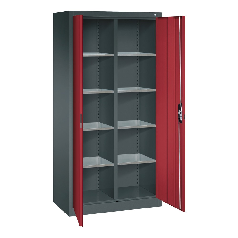 N° de l'image du produit 7 : Armoire à outils C+P, tiroirs 4 x 174 mm, 6 tablettes, largeur 930 mm, gris clair, bleu clair