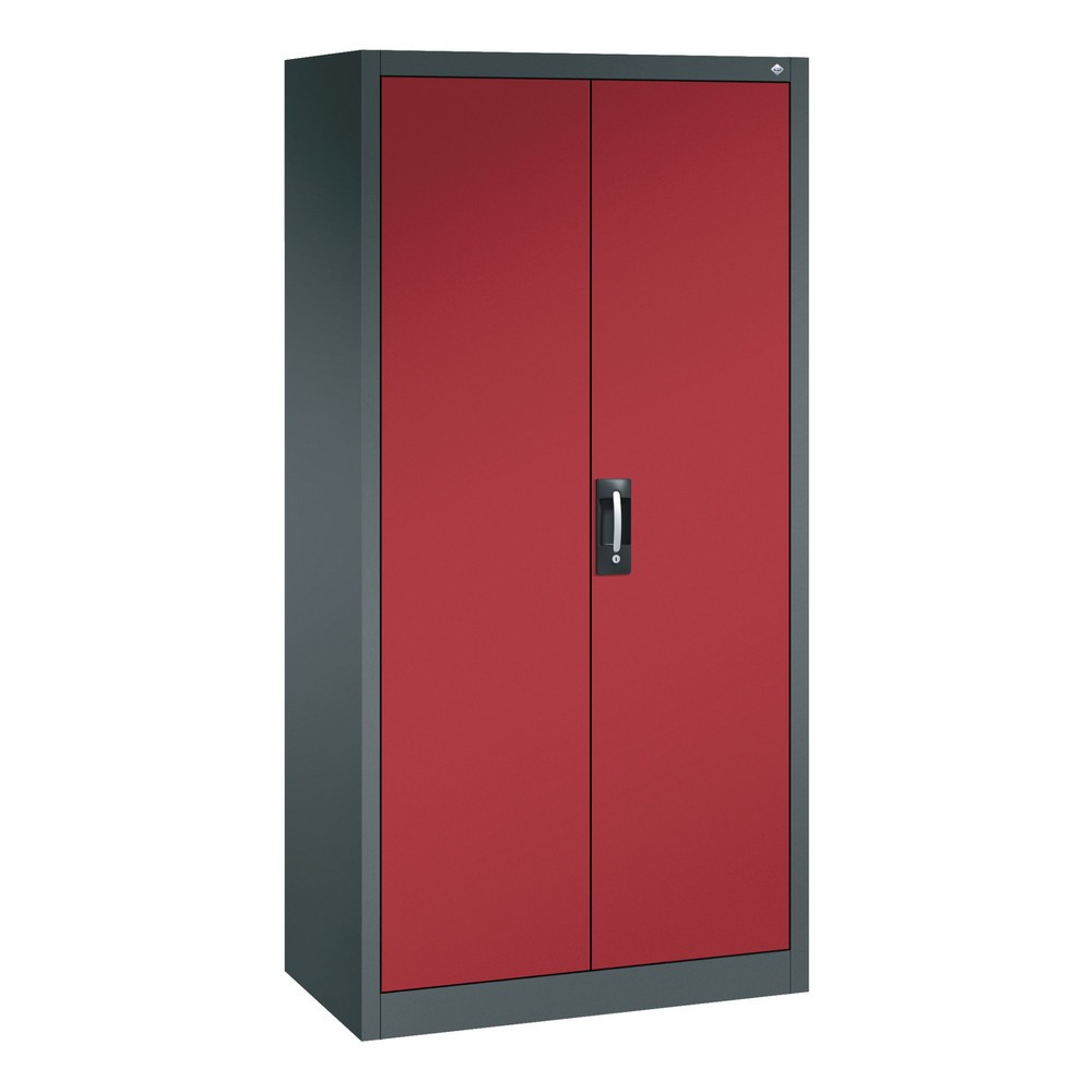 Illustration du produit: Armoire à outils C+P, 4 x 86 + 4 x 174 mm, 6 tablettes, largeur 930 mm, gris anthracite, rouge rubis