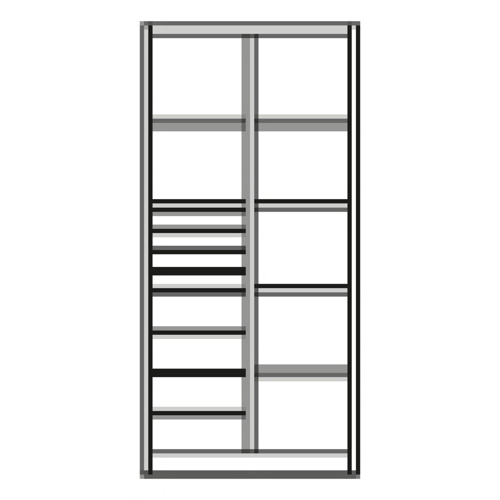 N° de l'image du produit 11 : Armoire à outils C+P, 4 x 86 + 4 x 174 mm, 6 tablettes, largeur 930 mm, gris clair, rouge rubis
