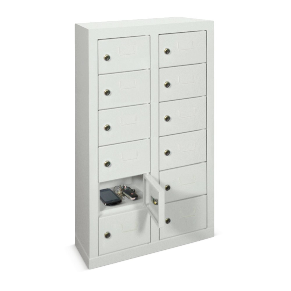 N° de l'image du produit 2 : Armoire à petits compartiments PAVOY, 12 compartiments, H x l x P 815 x 460 x 200 mm, gris anthracite, gris clair