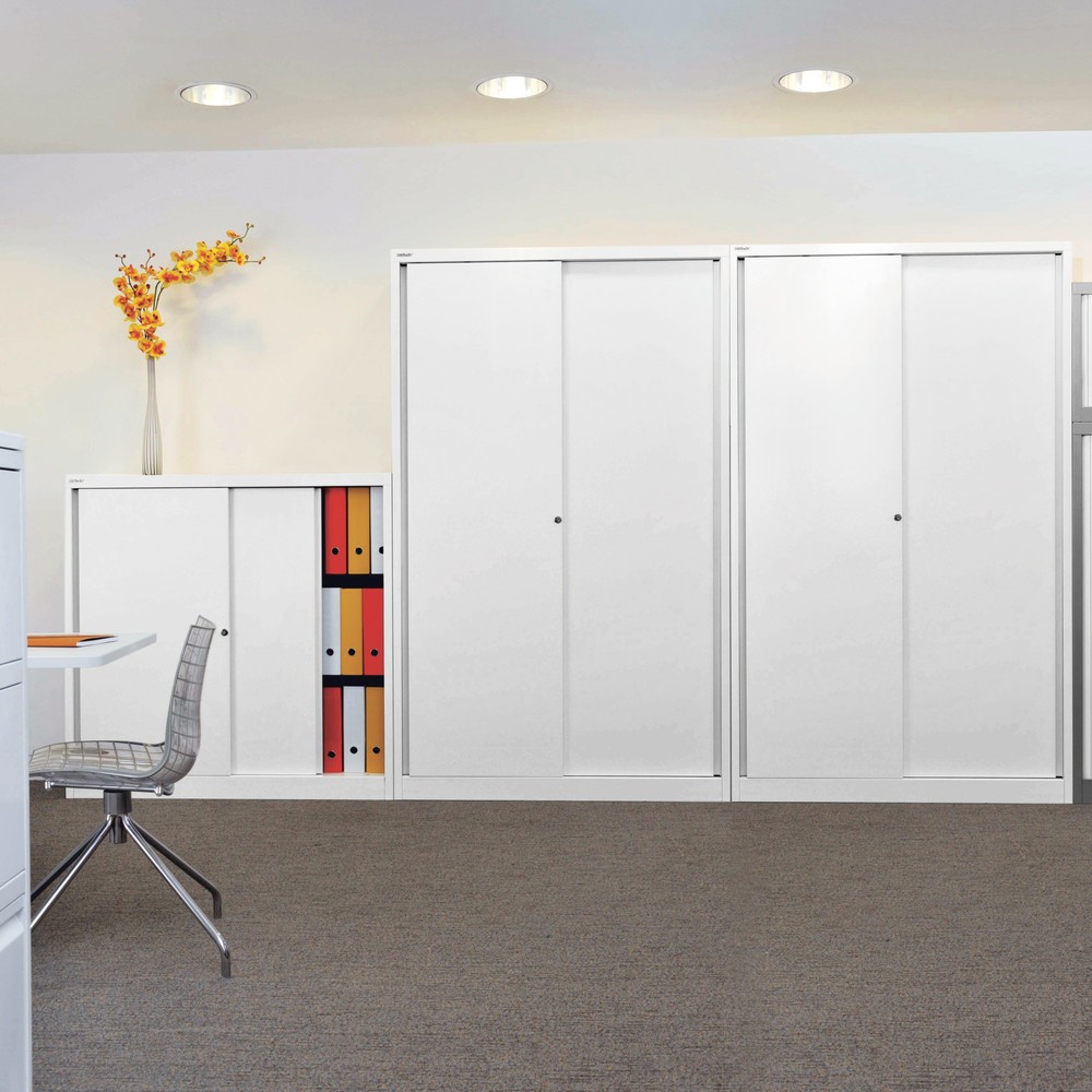 N° de l'image du produit 2 : Armoire à portes battantes BISLEY Premium, H x l x P 839 x 1 200 x 430 mm, gris clair