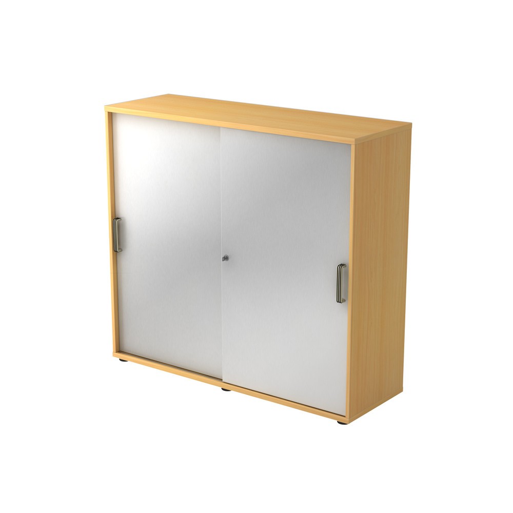 Illustration du produit: Armoire à portes coulissantes Hammerbacher 3OH 120 cm SG hêtre/argenté