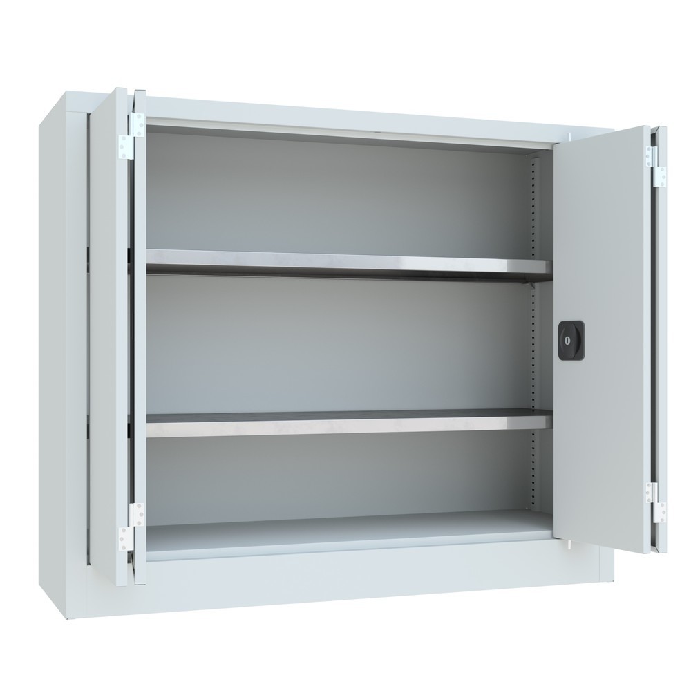 N° de l'image du produit 5 : Armoire à porte repliable PAVOY avec 2 tablettes, H x l x P 1 000 x 1 200 x 400 mm, gris clair, gris clair