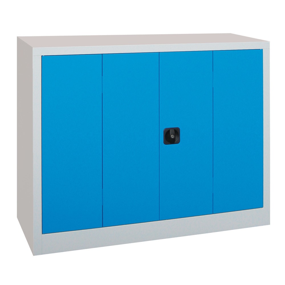 N° de l'image du produit 2 : Armoire à porte repliable PAVOY avec 2 tablettes, H x l x P 1 000 x 1 200 x 400 mm, gris clair, gris clair