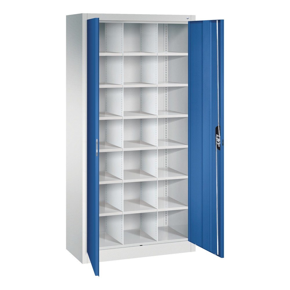 N° de l'image du produit 3 : Armoire à portes battantes avec 21 compartiments, H x l x P 1 950 x 930 x 400 mm, gris clair, bleu gentiane