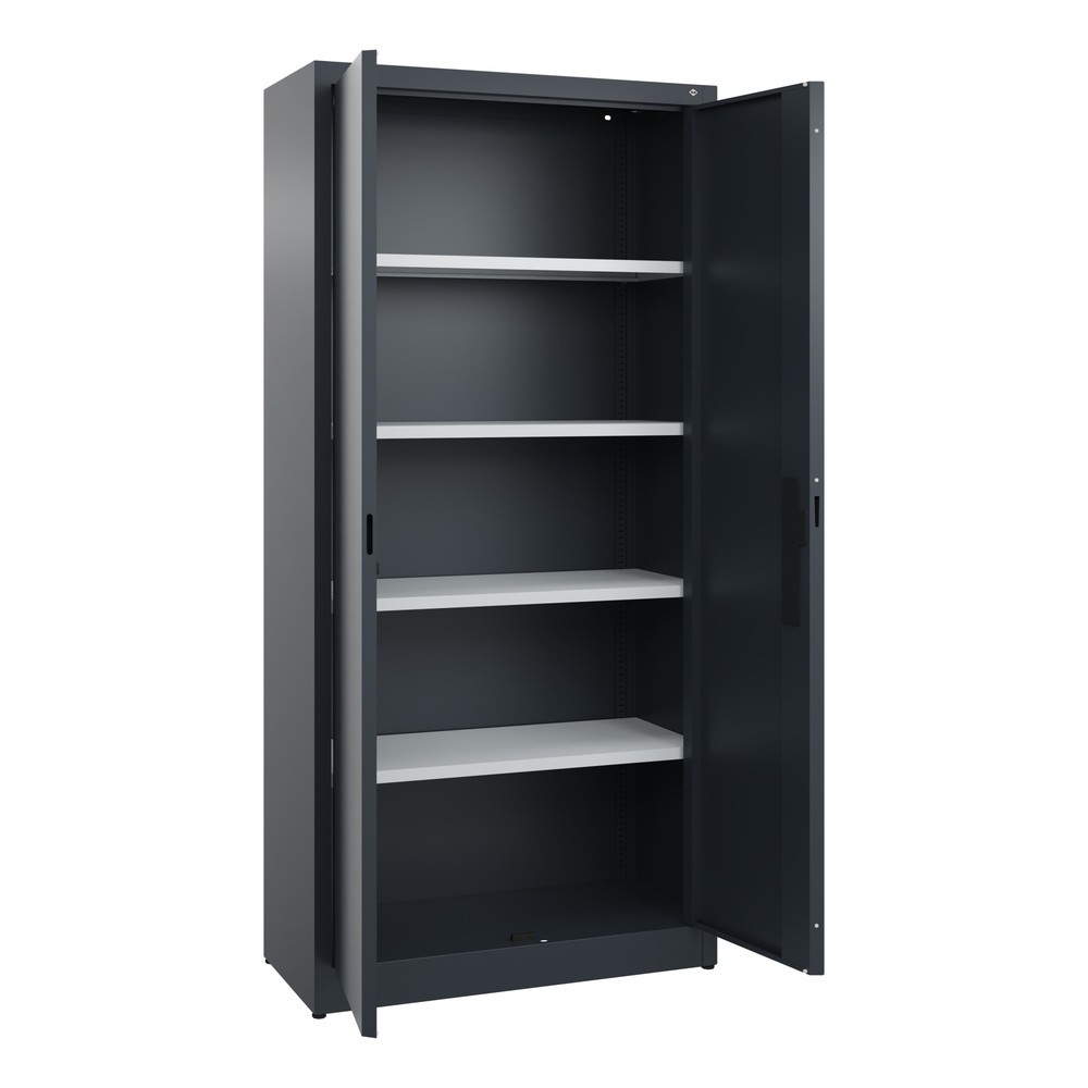 N° de l'image du produit 4 : Armoire à portes battantes C+P, 5 niveaux, H x l x P 1950 x 930 x 400 mm, gris anthracite, gris anthracite