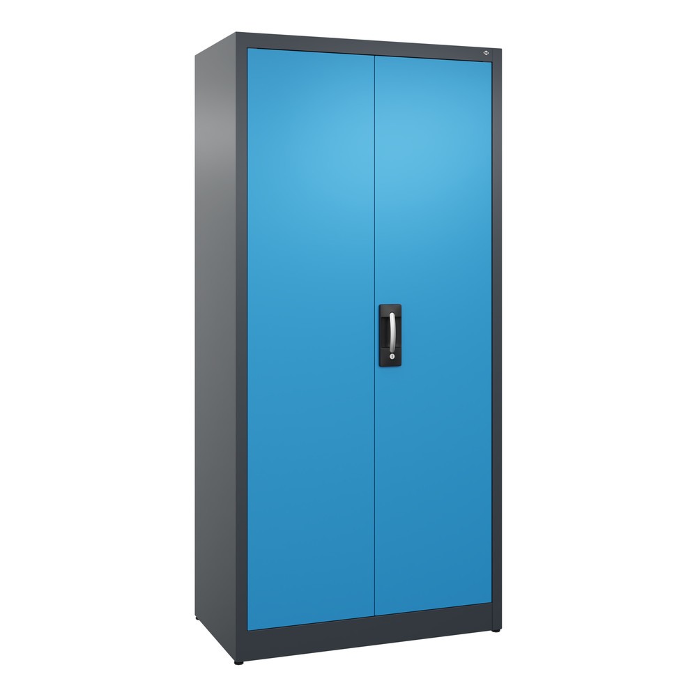 Illustration du produit: Armoire à portes battantes C+P, 5 niveaux, H x l x P 1950 x 930 x 500 mm, gris anthracite, bleu clair