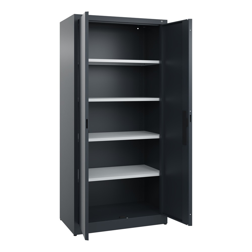 N° de l'image du produit 4 : Armoire à portes battantes C+P, 5 niveaux, H x l x P 1950 x 930 x 500 mm, gris anthracite, gris anthracite