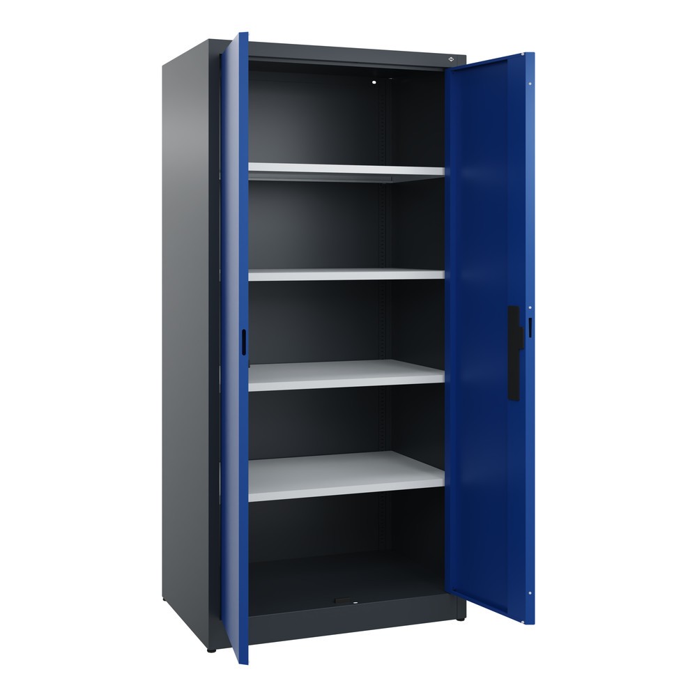 N° de l'image du produit 4 : Armoire à portes battantes C+P, 5 niveaux, H x l x P 1950 x 930 x 600 mm, bleu gentiane, gris anthracite