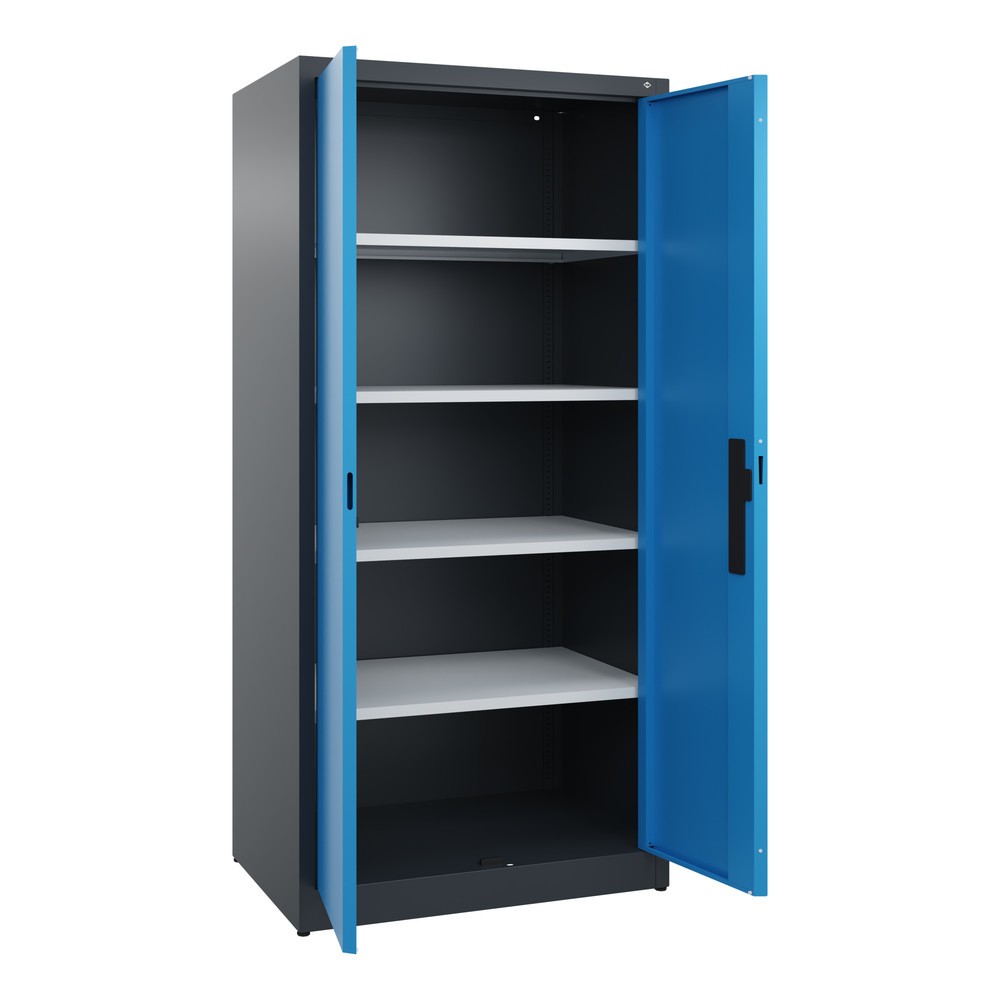 N° de l'image du produit 4 : Armoire à portes battantes C+P, 5 niveaux, H x l x P 1950 x 930 x 600 mm, bleu clair, gris anthracite