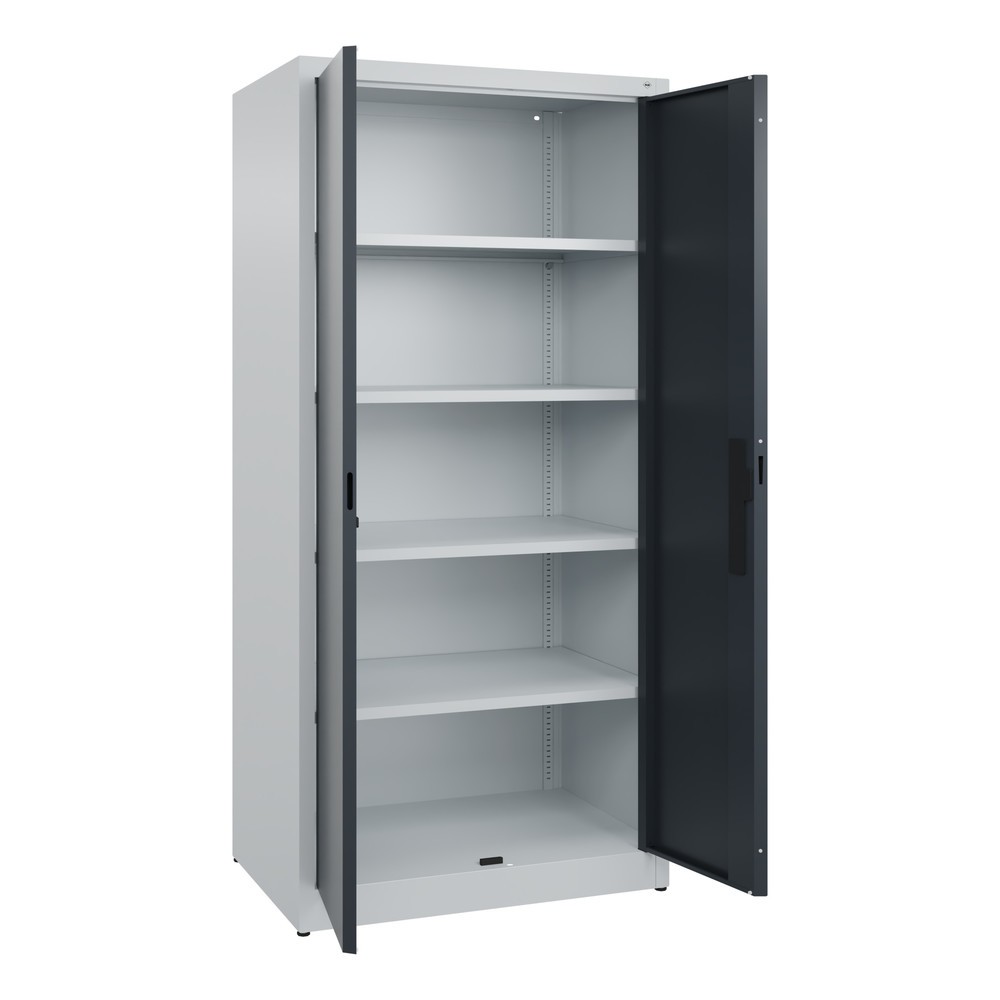 N° de l'image du produit 4 : Armoire à portes battantes C+P, 5 niveaux, H x l x P 1950 x 930 x 600 mm, gris anthracite, gris clair