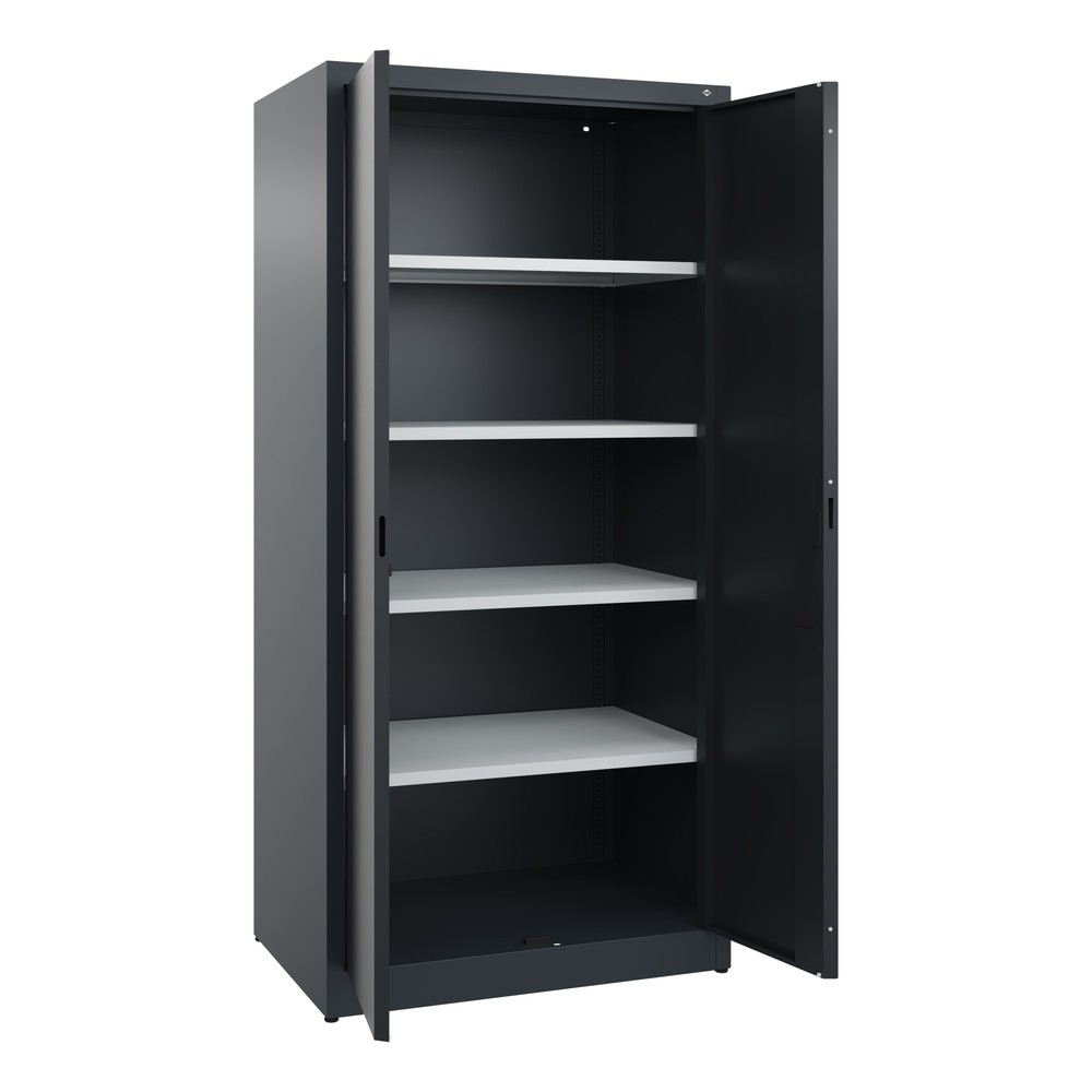 N° de l'image du produit 4 : Armoire à portes battantes C+P, 5 niveaux, H x l x P 1950 x 930 x 600 mm, gris noir, gris anthracite