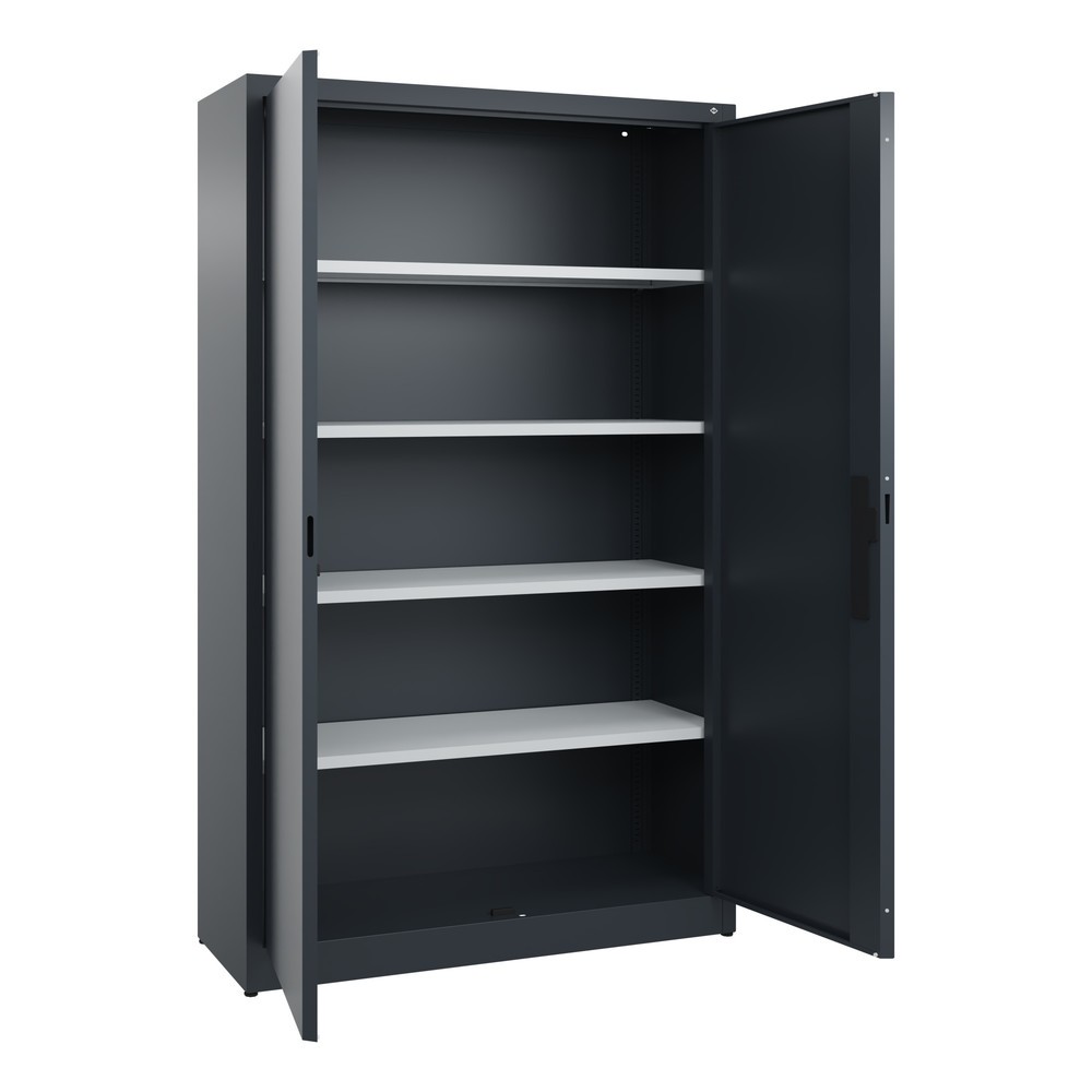 N° de l'image du produit 4 : Armoire à portes battantes C+P, 5 niveaux, H x l x P 1950 x 1 200 x 400 mm, gris anthracite, gris anthracite