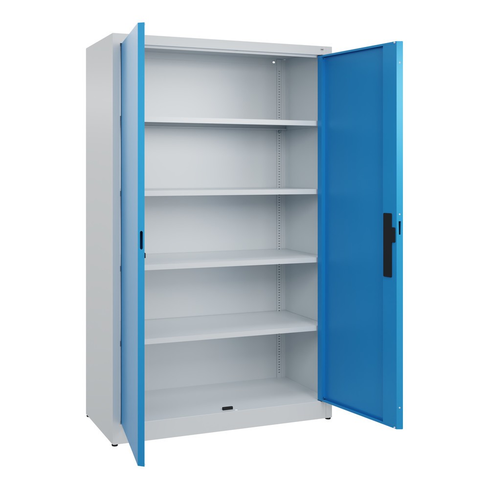 N° de l'image du produit 4 : Armoire à portes battantes C+P, 5 niveaux, H x l x P 1950 x 1 200 x 500 mm, gris clair, bleu clair