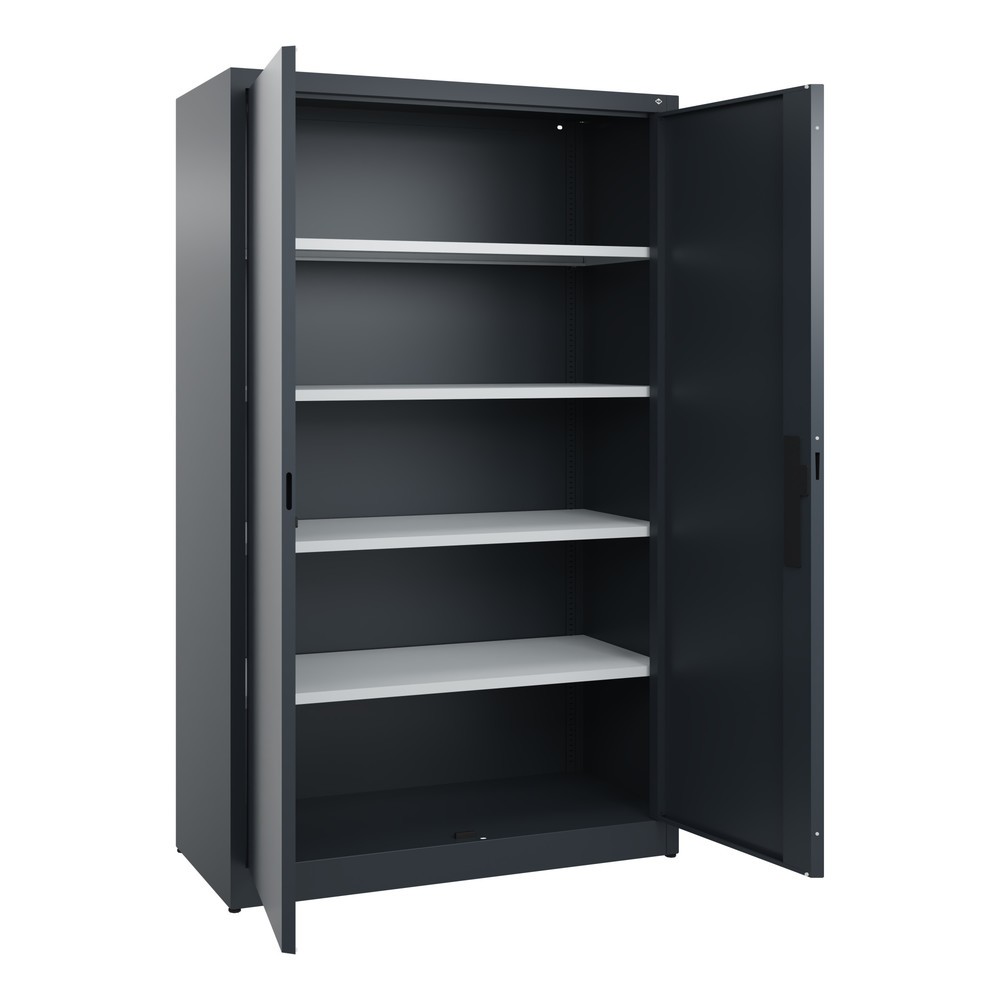 N° de l'image du produit 4 : Armoire à portes battantes C+P, 5 niveaux, H x l x P 1950 x 1 200 x 500 mm, gris anthracite, gris anthracite