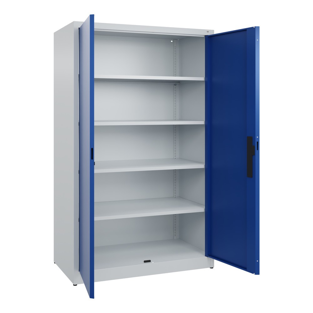 N° de l'image du produit 4 : Armoire à portes battantes C+P, 5 niveaux, H x l x P 1950 x 1 200 x 600 mm, gris clair, bleu gentiane
